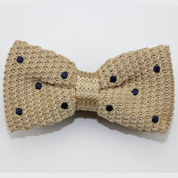 Kruwear tan polka dots bowtie bow tie