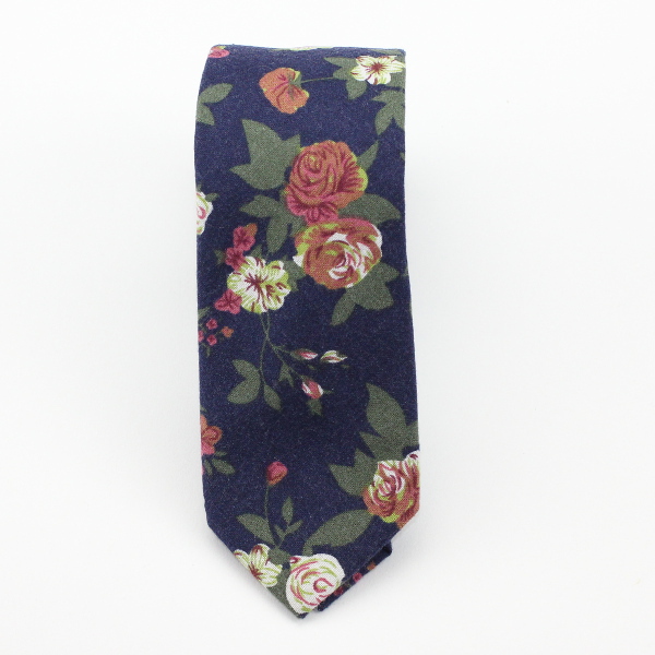 Blue Flowery Neck Tie – Kruwear Chicago-based Men's, Women's Clothing ...