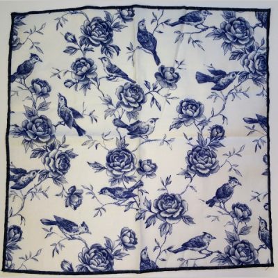 kruwear pocket square blue bird on the vine