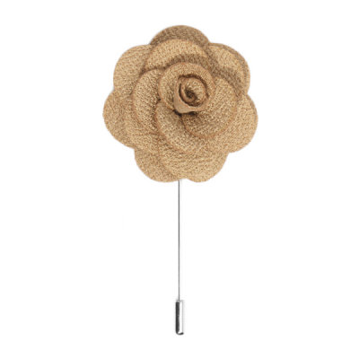 Tan lapel flower