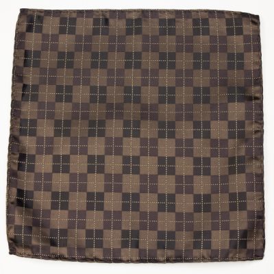 Pocket Polyester Brown Argyle Pattern