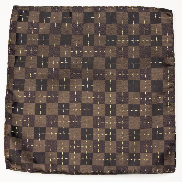 Pocket Polyester Brown Argyle Pattern