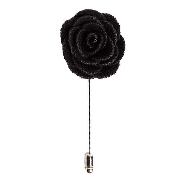 Black Rose Lapel Flower Pin