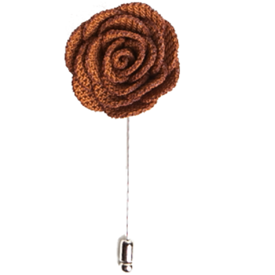 Mocha Rose Lapel Flower Pin