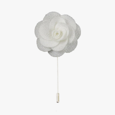 White Rose Lapel Flower Pin