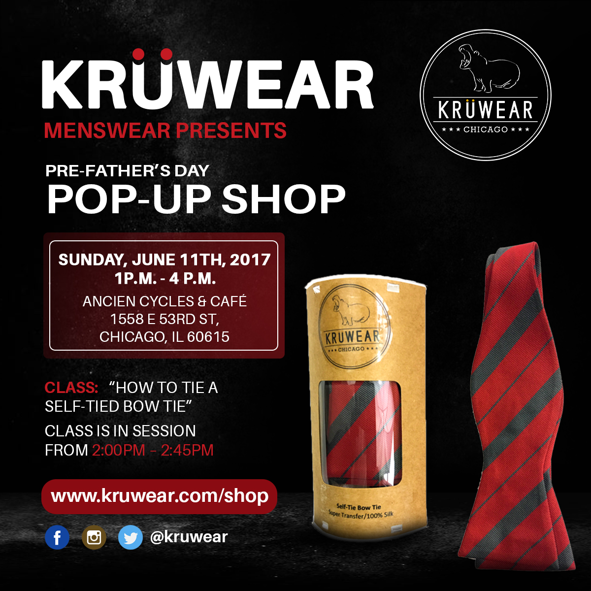 Kruwear Father's Day pop-up