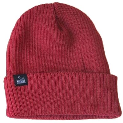 Kruwear logo label red beanies