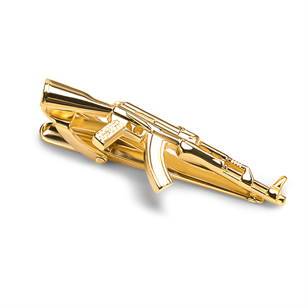 Assault Gun Gold Tie Bar Tie Clip