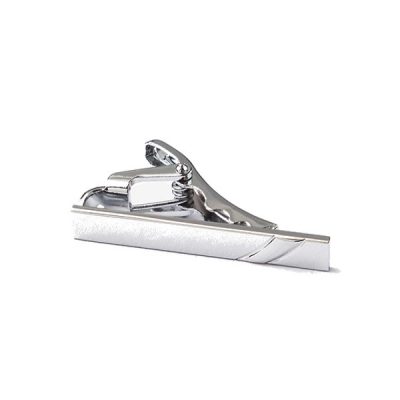 Bucky Silver Metal Tie Bar Tie Clip