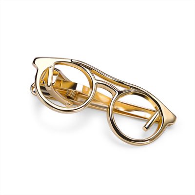 Glasses Gold Tie Bar Tie Clip