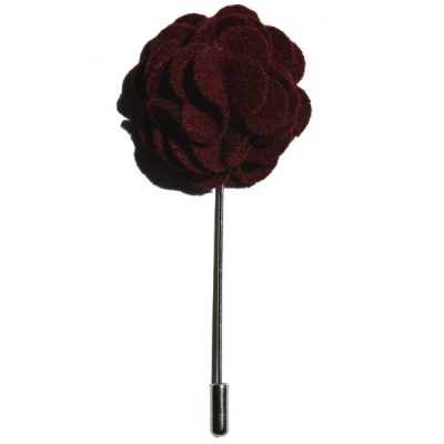 Burgundy lapel flower pin