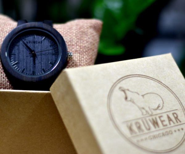 Kruwear Ebony wooden watch