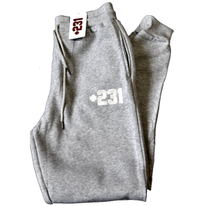 +231 embroidered grey sweatpants