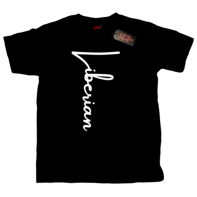 Liberian cursive black t-shirt