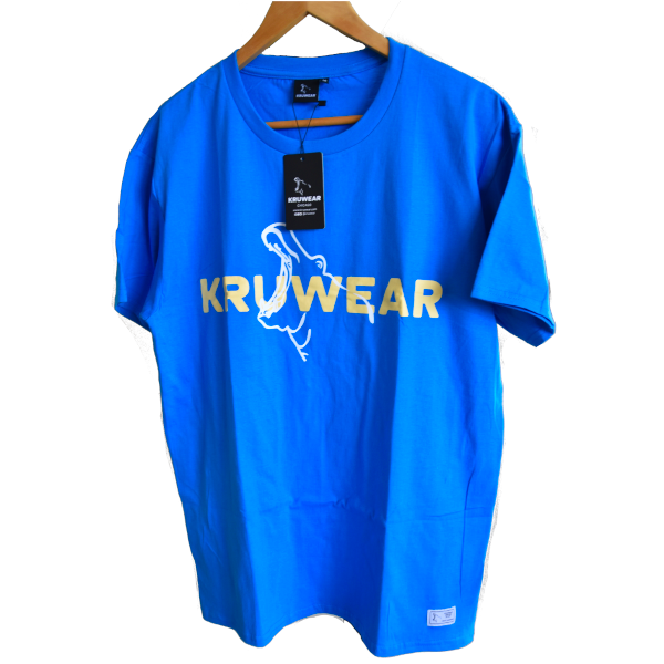 Kruwear Men's Classic-Fit Logo Sky Blue Jersey T-Shirt