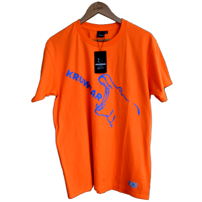 Kruwear Men’s Classic-Fit Logo Jersey Orange T-Shirt